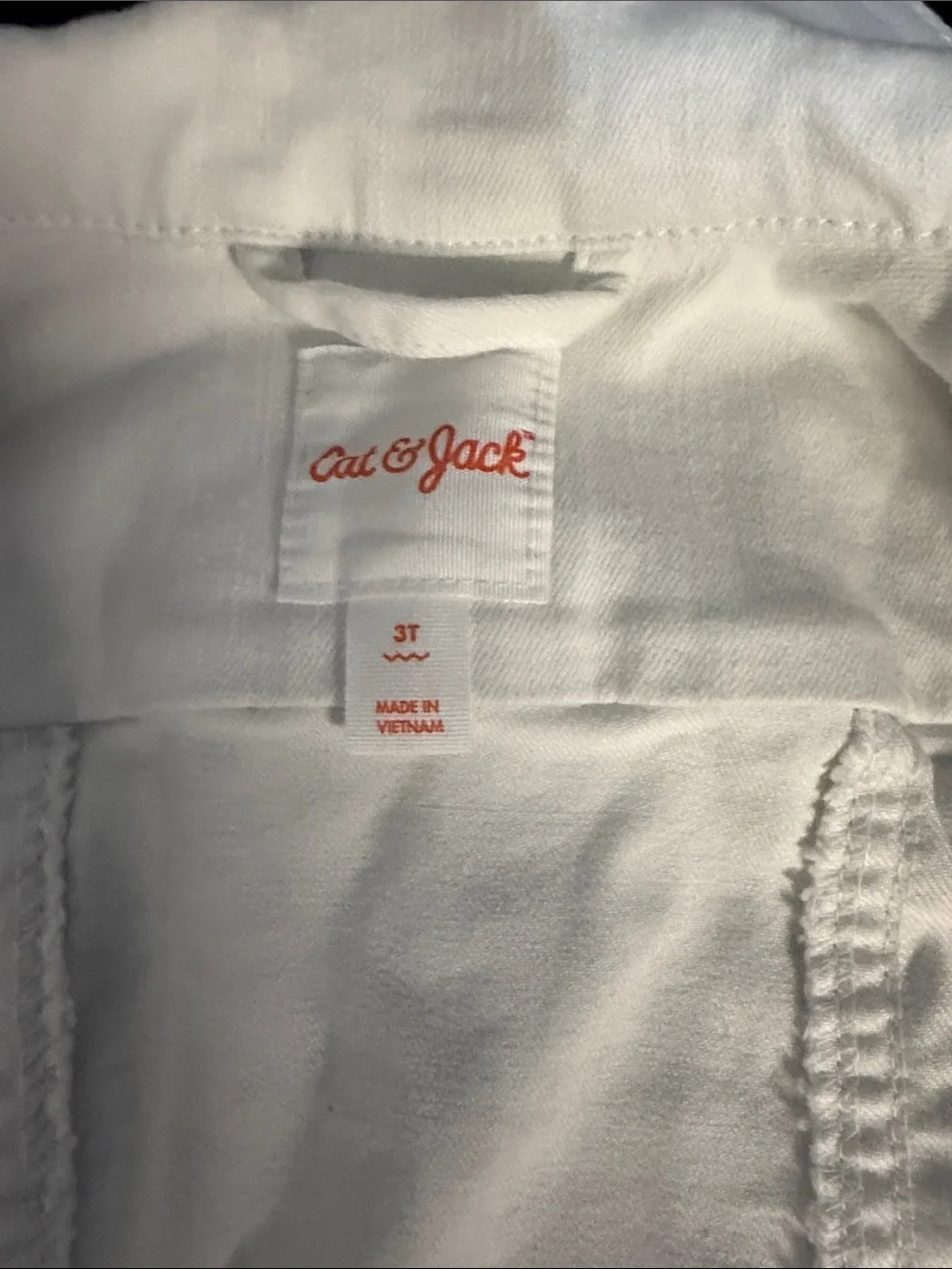 Cat & Jack White Girls Denim Jacket with Metal Buttons